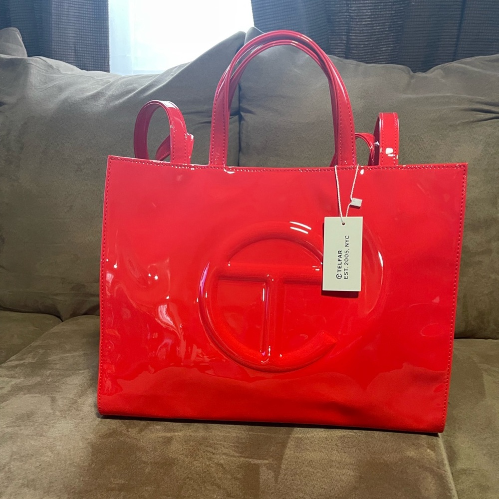 Telfar Large Red Patent Shopping Bag *Not Available After 2/25*